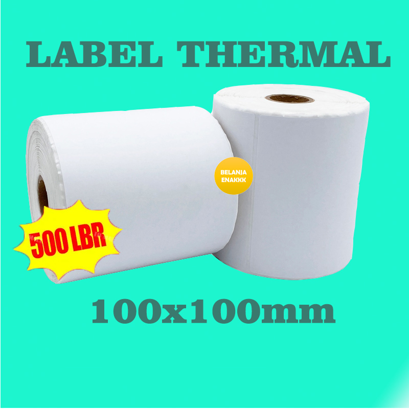 

Label Thermal Resi Stiker 100x100 mm / 100 x 100 mm / 100x100mm 500pcs