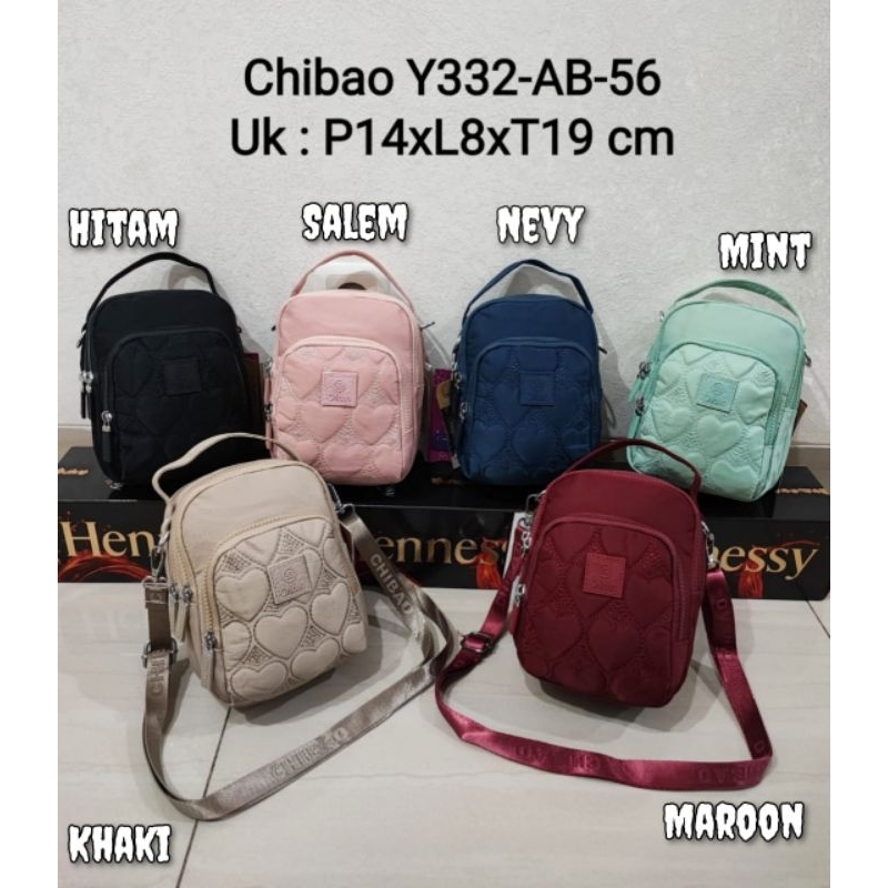 TAS ORI CHIBAO KANVAS 2in1 Selempang Tenteng Y332-AB 4Sleting