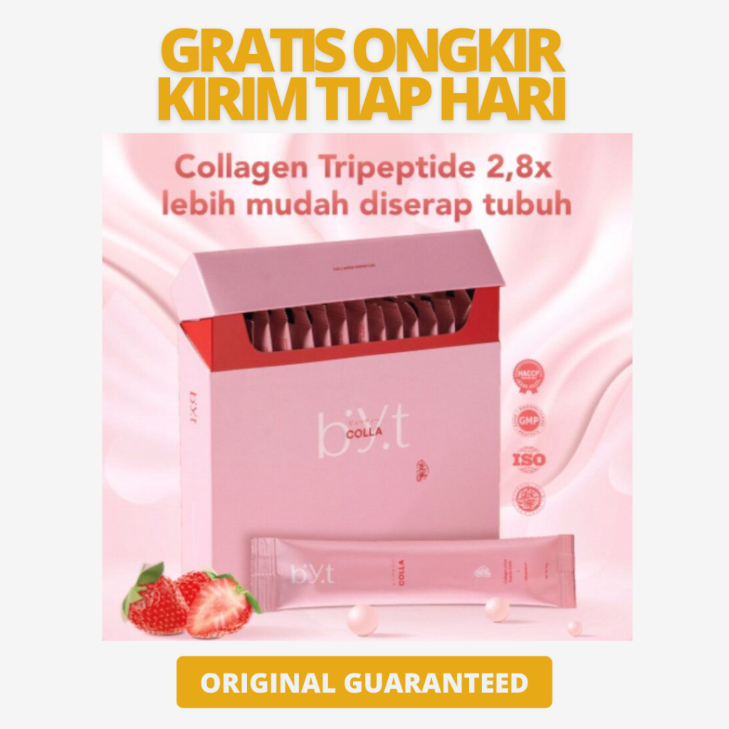 

BYT COLLA, COLLAGEN TRIPEPTIDE FREE SUGAR DARI BYOOTE, 1 Box isi 16 Sachet BPOM ASLI