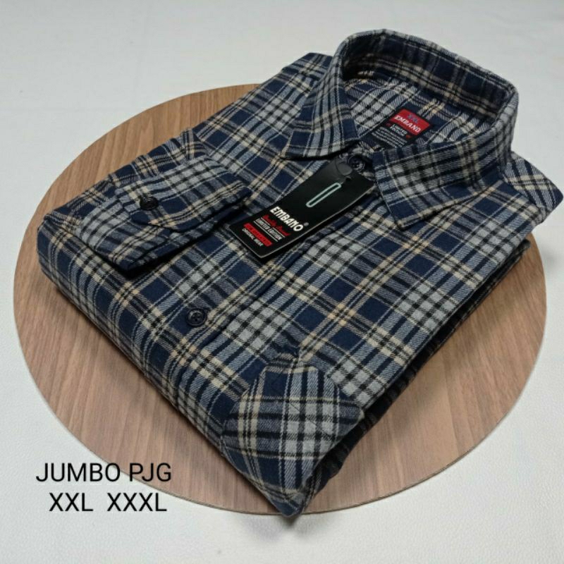 KEMEJA FLANEL JUMBO PANJANG BIG SIZE XXL DAN XXXL / KEMEJA KOTAK KOTAK / KEMEJA PRIA / BAJU PRIA
