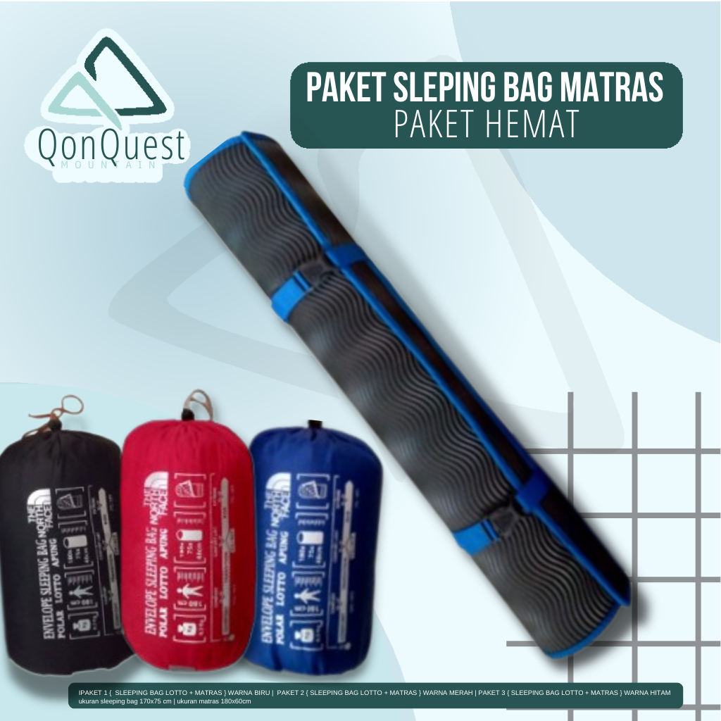 Paket Sleeping bag bantal lotto + matras / paket sleping bag matras / paket matras sleeping bag /