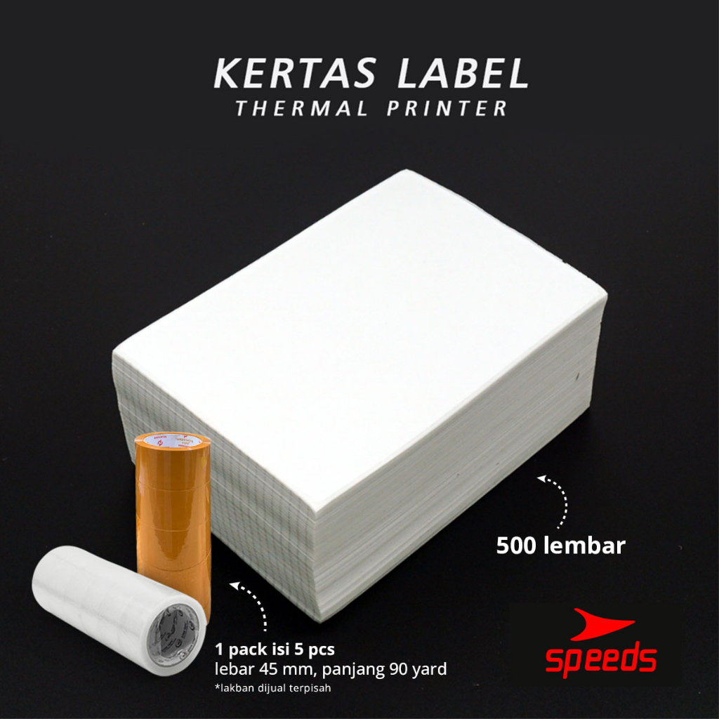 SPEEDS Label Thermal 100x150 Kertas Sticker Receipt Printer Barcode Xpinter
