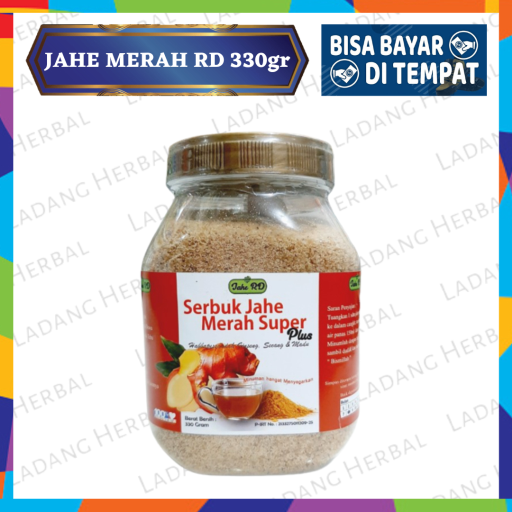 

Serbuk Instan Jahe Merah RD plus Habbatussauda 330 gram kemasan Toples