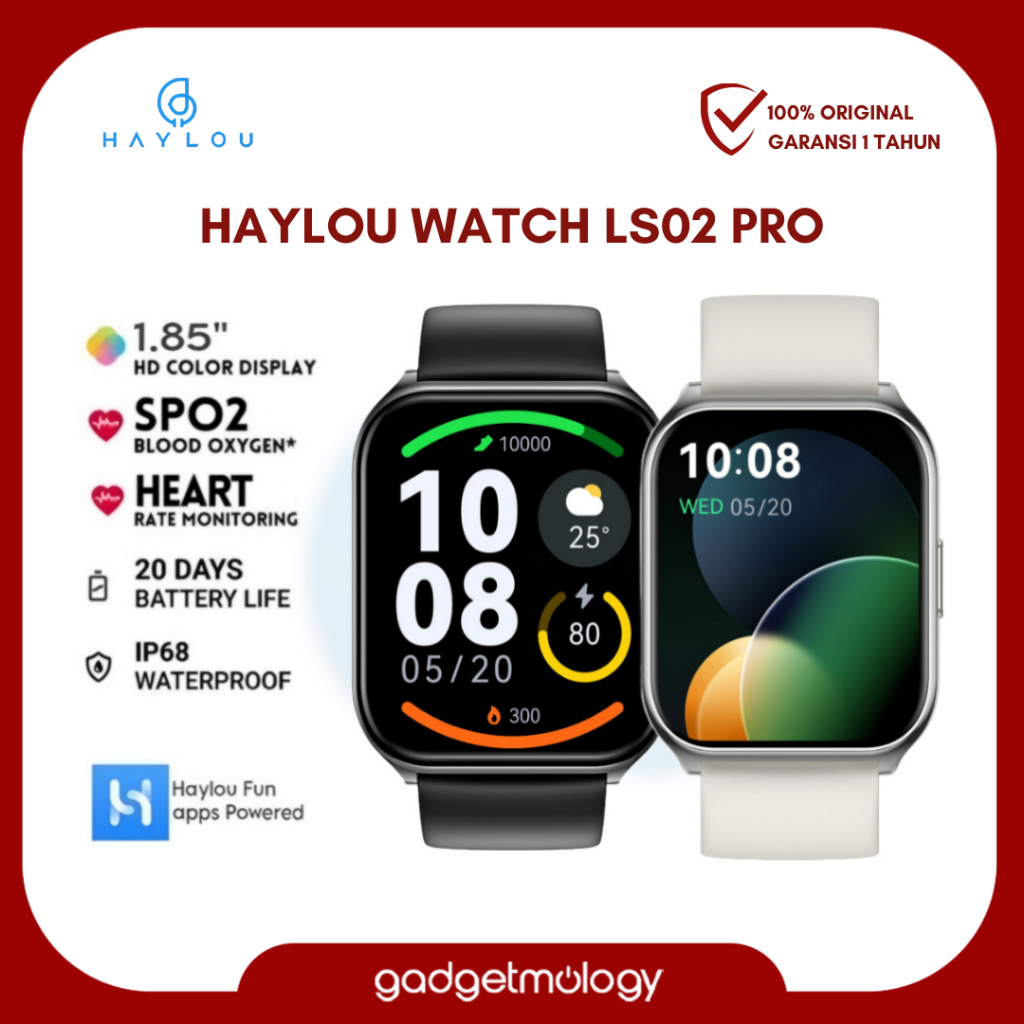 Haylou Watch 2 Pro / LS02 PRO Smartwatch IP68 SpO2 1.85&quot; Display Original Garansi Resmi