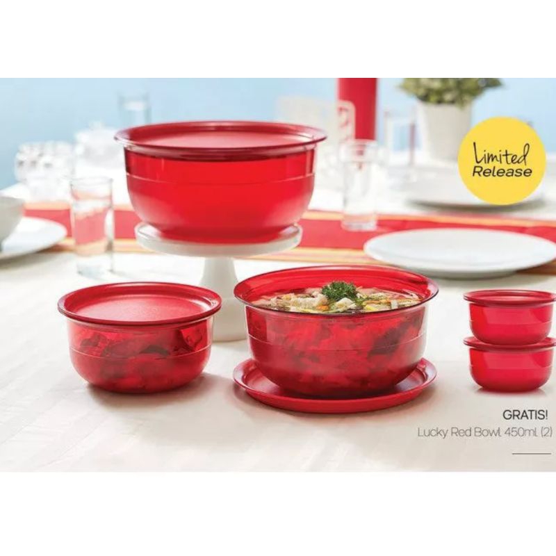 LUCKY RED BOWL (5) Table collection set red