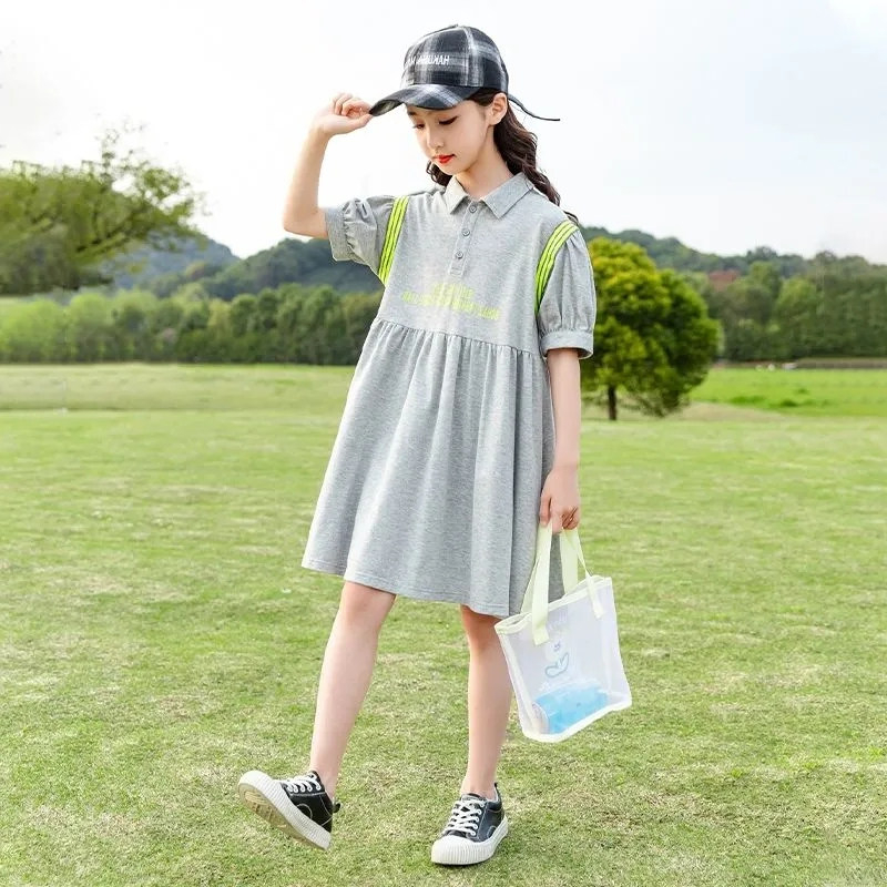 {Baru Datang} D - 1580 Dress Anak Import BINAR / Dress Anak Kaos Simple / Grosir Dress Anak Import /