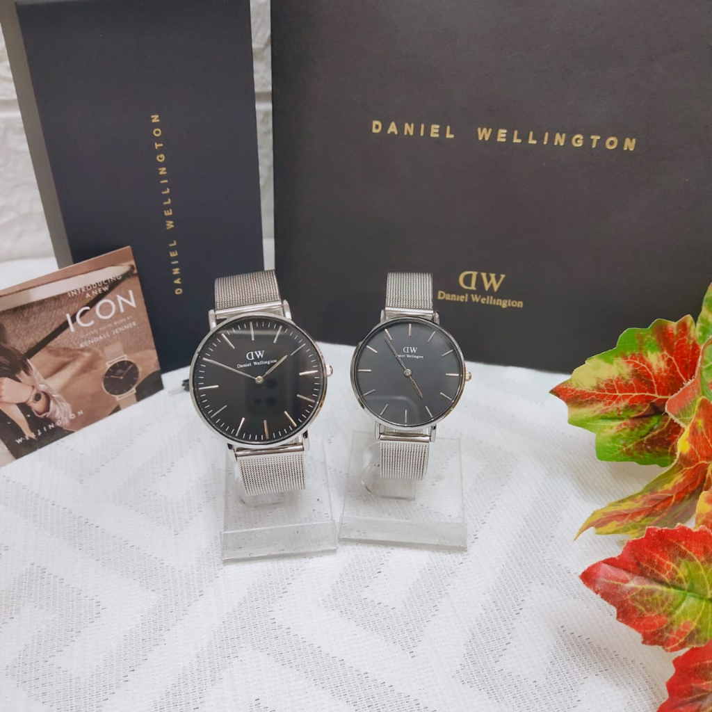 Jam tangan couple DW tali rantai pasir dengan tampilan classic elegan berkualitas