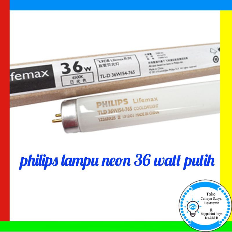 lampu Tube lamp TL Neon Putih Philips 36w watt