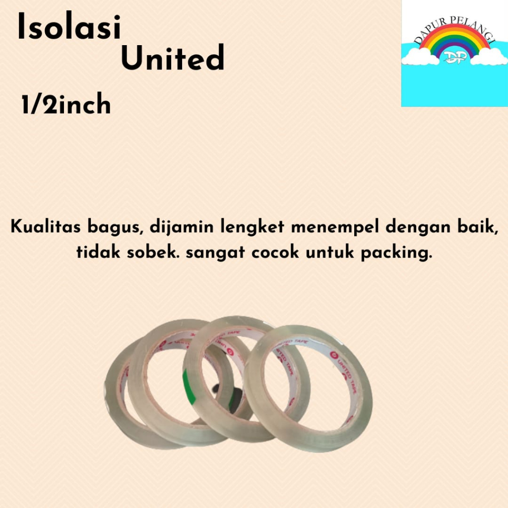 

Isolasi/Lakban Kecil/Perekat/selotip/Isolasi United 1/2inch