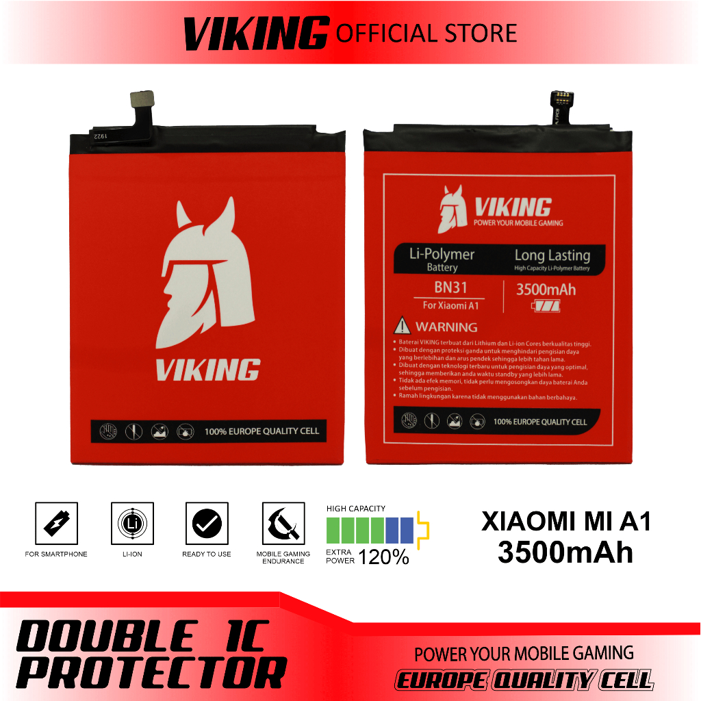 VIKING Baterai Redmi S2 BN31 Double Power