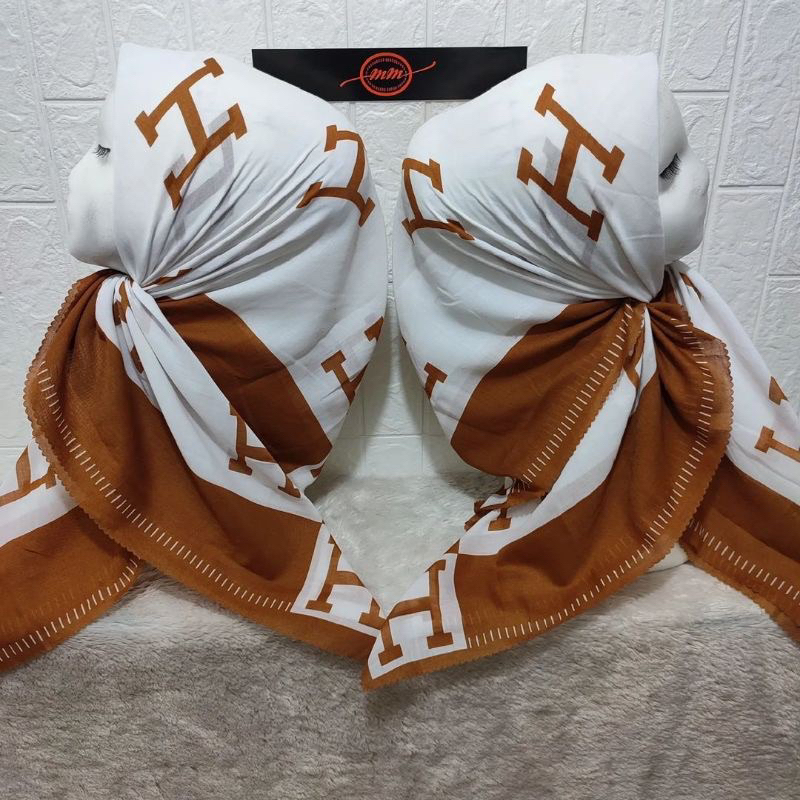 Hijab Segi Empat Voal Motif Huruf H Kerudung Jilbab Terbaru