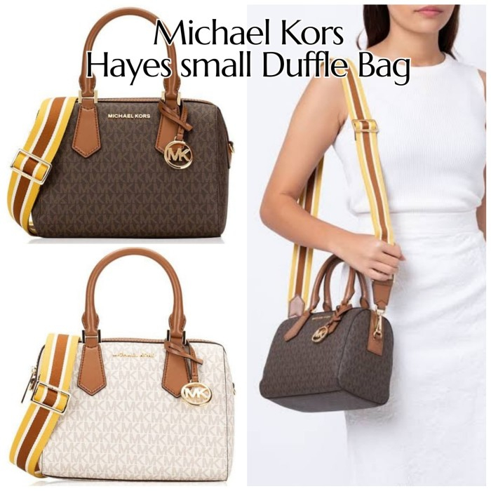 MK HAYES SMALL DUFFLE BAG IN MK LOGO Shoulder Bag