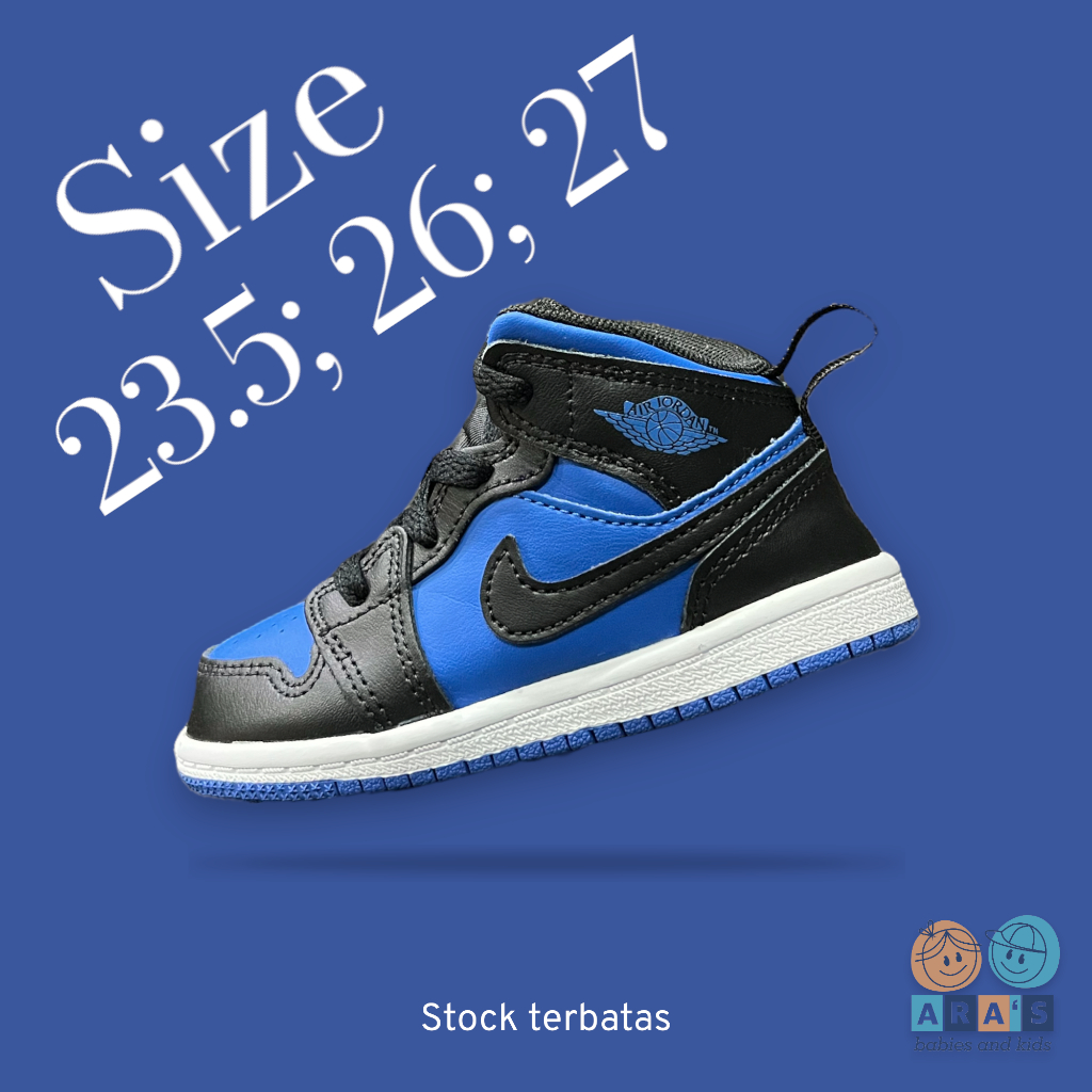 [ORIGINAL] NIKE Air Jordan 1 Mid - Dark Blue - Sepatu Anak