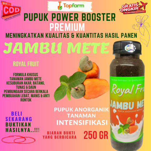 Pupuk jambu Mete / Pupuk Royal Fruit 250 gr / Pupuk Pelebat Buah Jambu Mete / Pupuk Booster Buah Jam