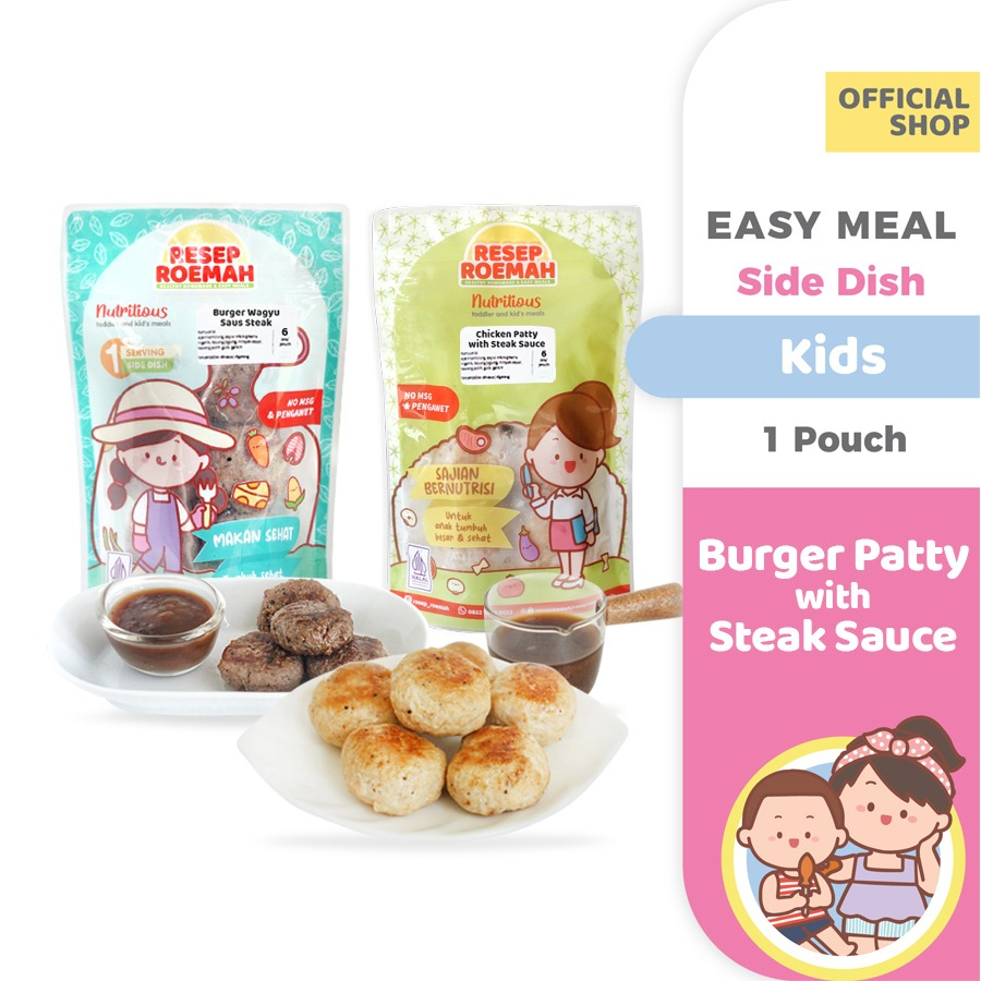 

ResepRoemah Patty Burger with Steak Sauce / Burger Patty / Kids Healthy Food / No MSG