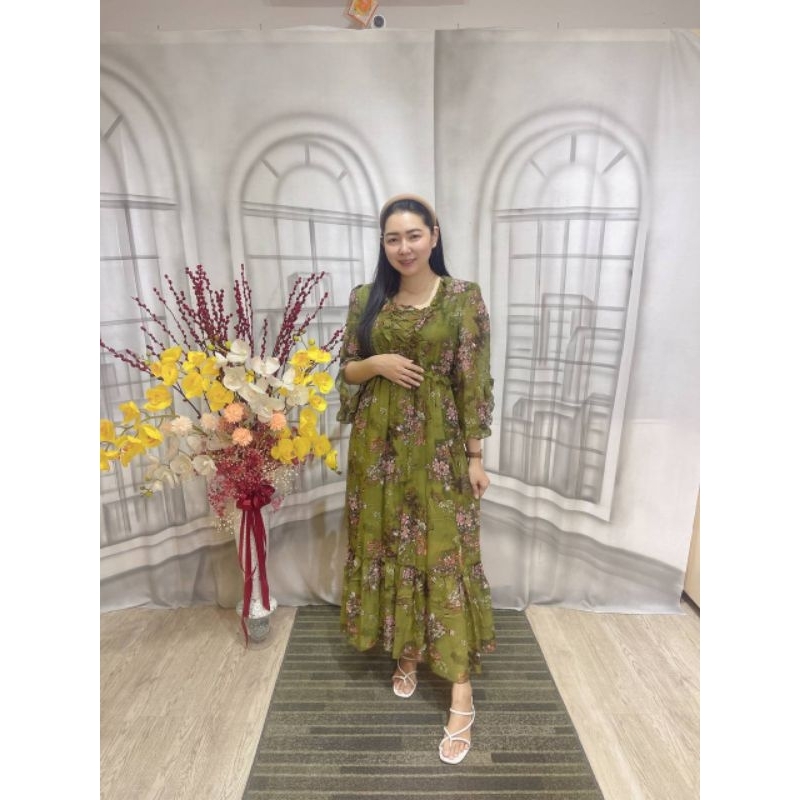 DRESS IMPORT/ DRESS BUNGA-BUNGA/DRESS KOREAN STYLE/ DRESS SIFON