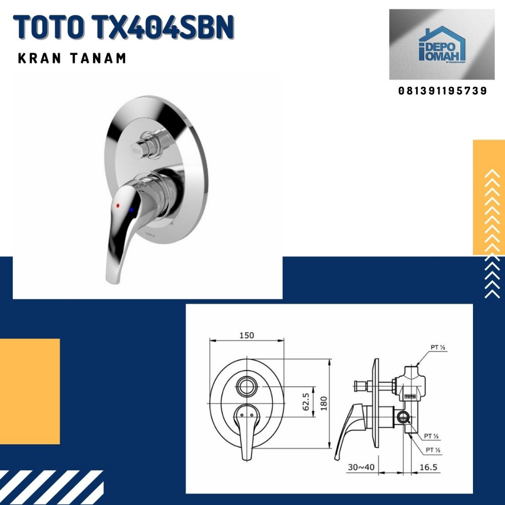 Kran Tanam Toto TX 404 SBN / Kran Tanam Mixer Toto TX404SBN