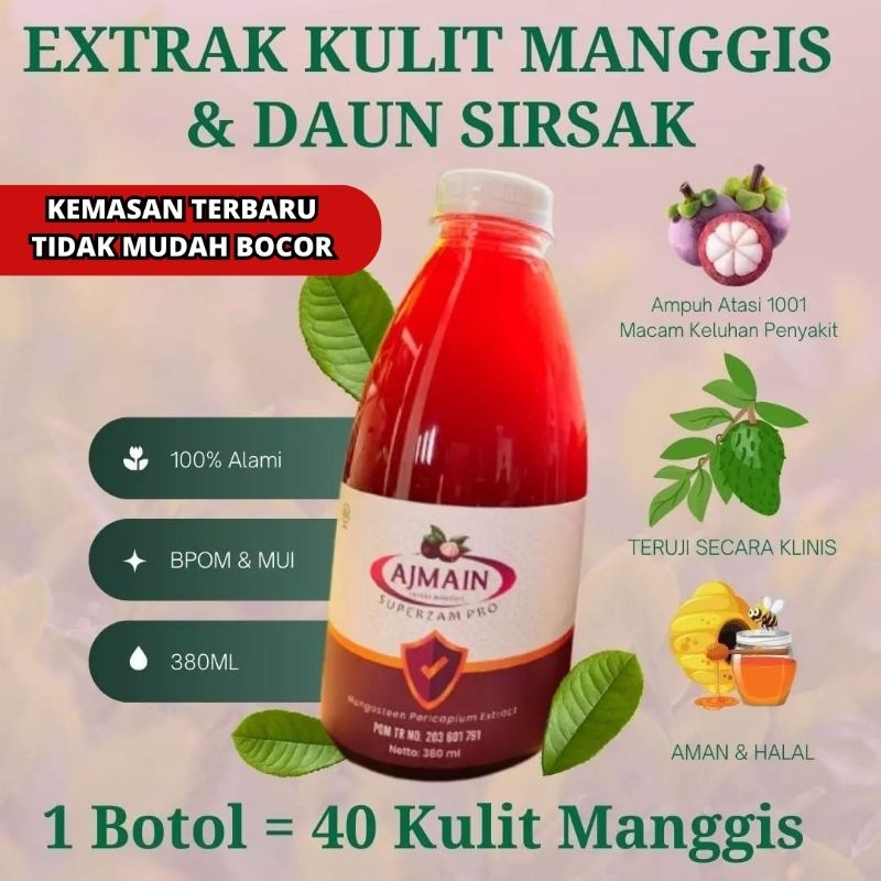 

AJMAIN SUPERZAM PRO EXTRA KULIT MANGGIS DAN EXTRA DAUN SIRSAK | AMPUH ATASI BENJOLAN