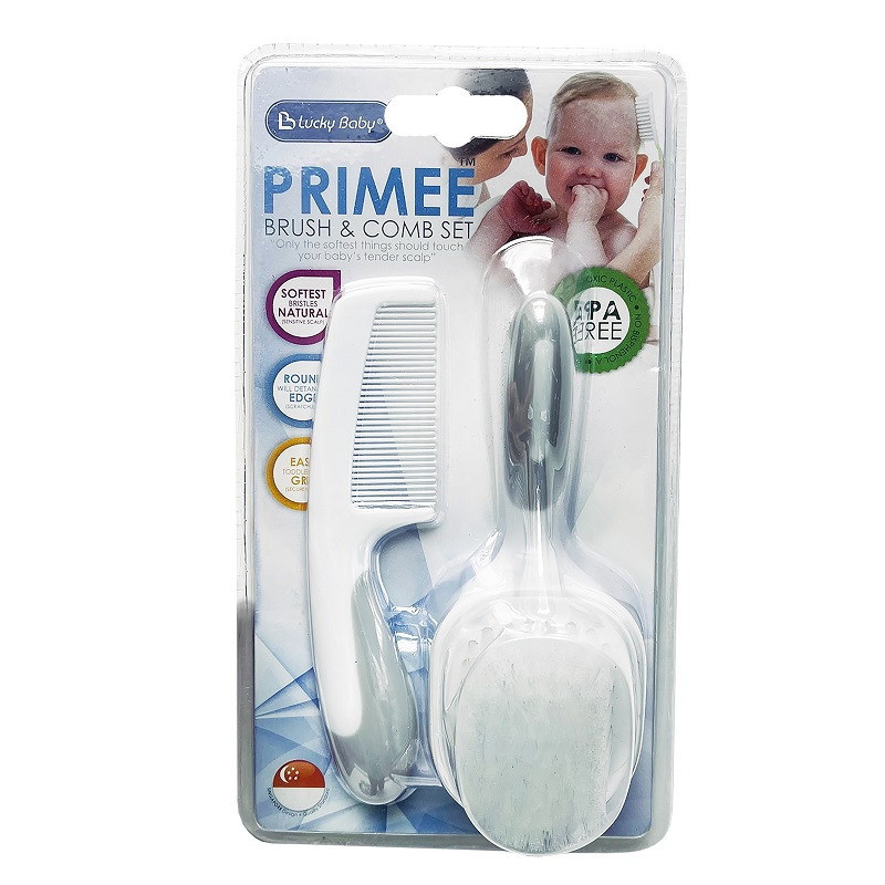 Lucky baby- Brush & Comb Set - Primee - LB 9446 - sisir rambut bayi - 1 set isi 2 buah