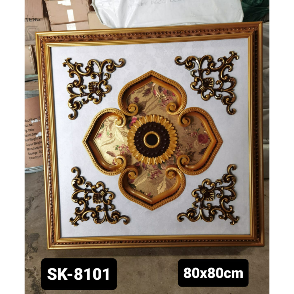 PRE ORDER VICON ORNAMEN LAMPU BESAR 80x80cm / ORNAMEN PLAFON PVC / ORNAMEN PLAVON PVC / LAMPU PLAFON