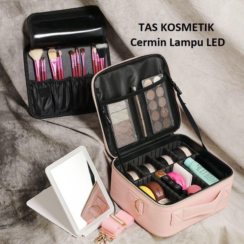 New Arrival Tas Makeup Cermin LED Tas Kosmetik Lampu Tas Make up LED