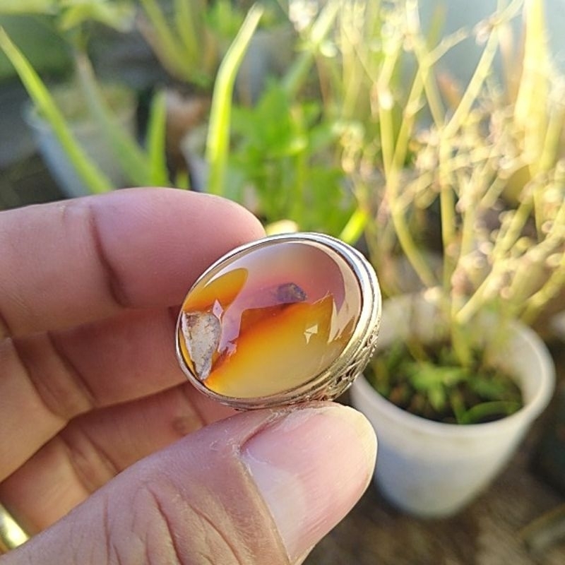 batu akik combong sodo lanang langka{ natural}