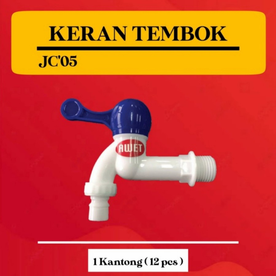 Kran Tembok Plastik AWET JC 05 1/2"