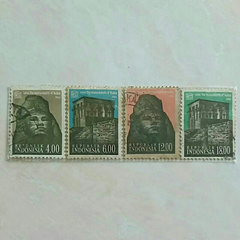 

(AB) Perangko Indonesia 1964 Selamatkan Monumen Nubia Set 4pcs Used