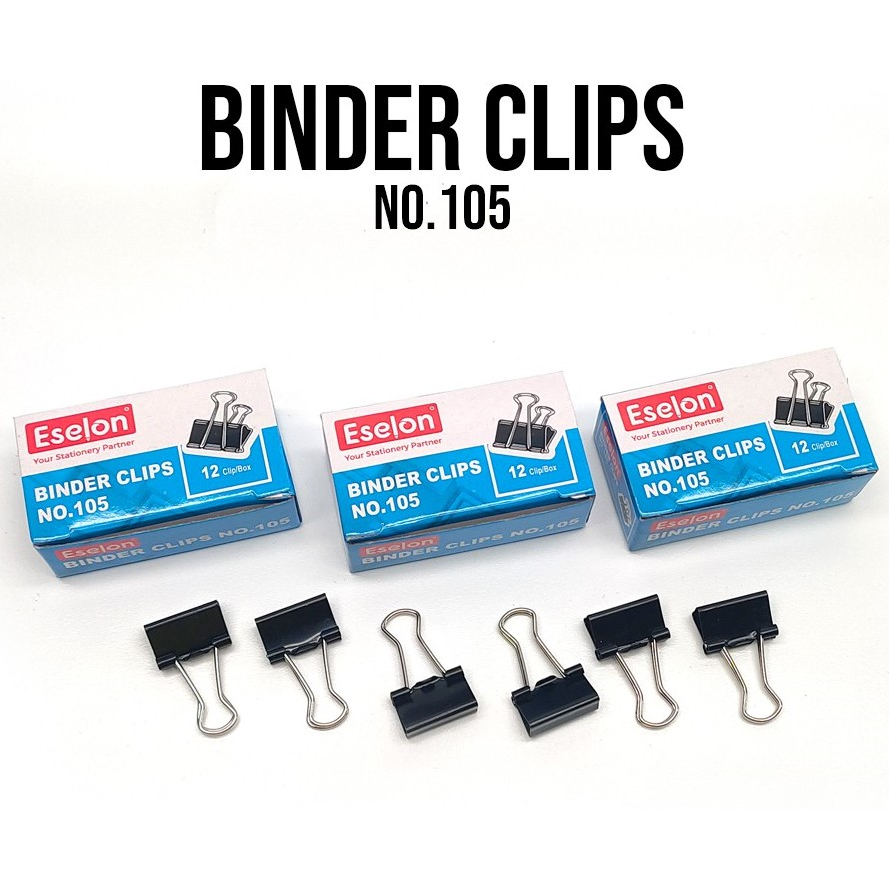 

12pcs Binder Clip 105 / 1box Double Clip / Penjepit kertas Eselon 105