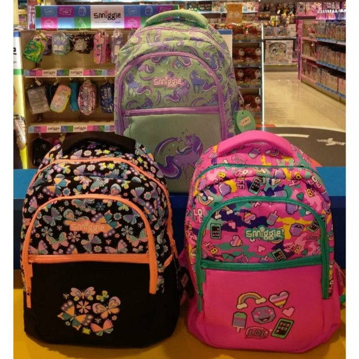 (DISKON 70 - 80%) 100% ORIGINAL Smiggle Store Tas Smiggle Bola  | Smiggle Backpack Bola Black