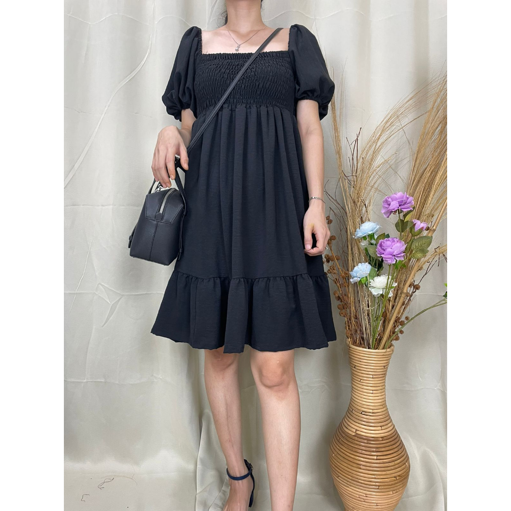 Gaun Korea Wanita Termurah/ Casual Dress Pesta / Dress Jeanny / Dress Semi Kemeja Polos / Korean Dre