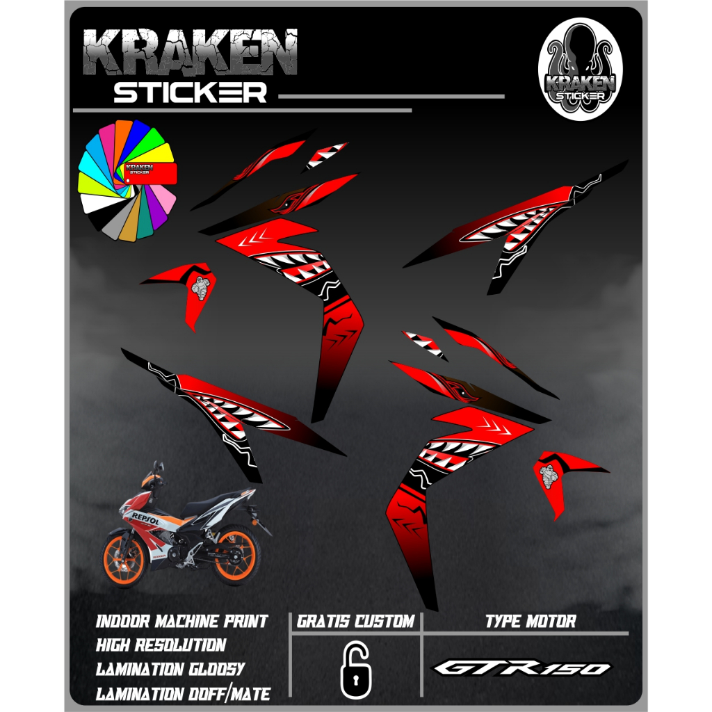 GTR STICKER STRIPING GTR 150 - STIKER MOTOR HONDA SUPRA GTR 150 CODE01