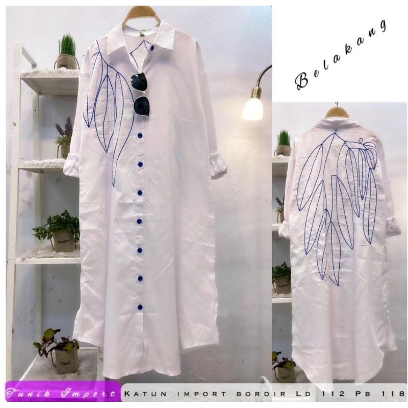 Long tunik katun bordir