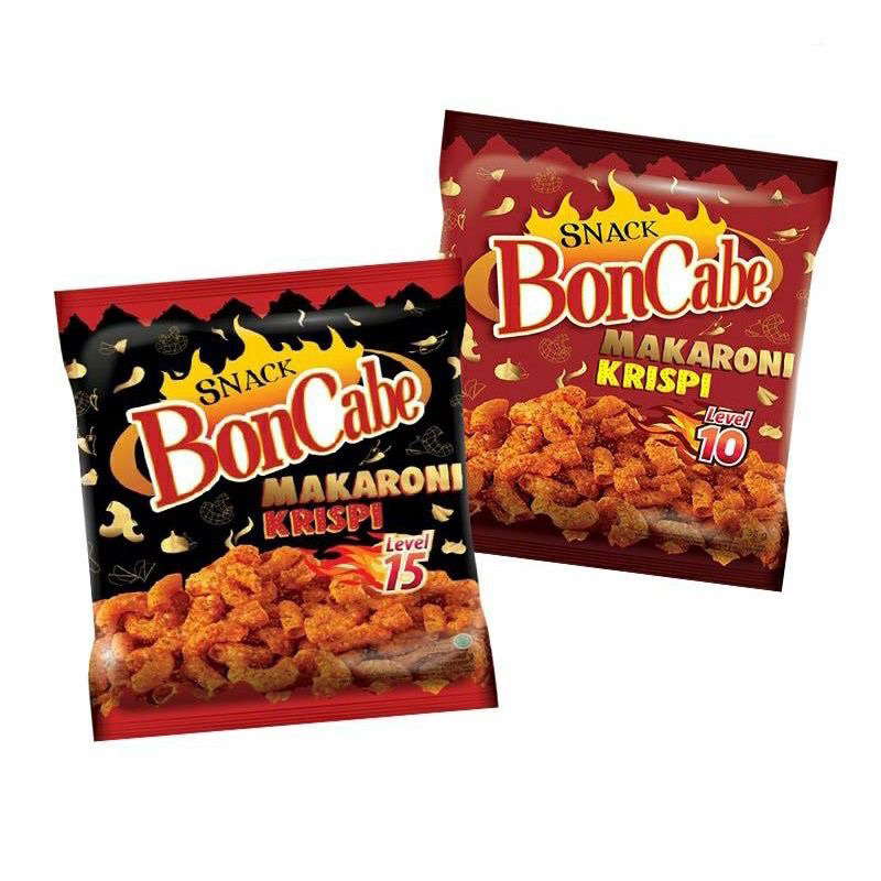 

Bon Cabe Makaroni 1 Pack isi 10 Bungkus BonCabe Kobe Crispy Krispi Level 10 15 Rasa Keju Pedas, Level 10, Level 15