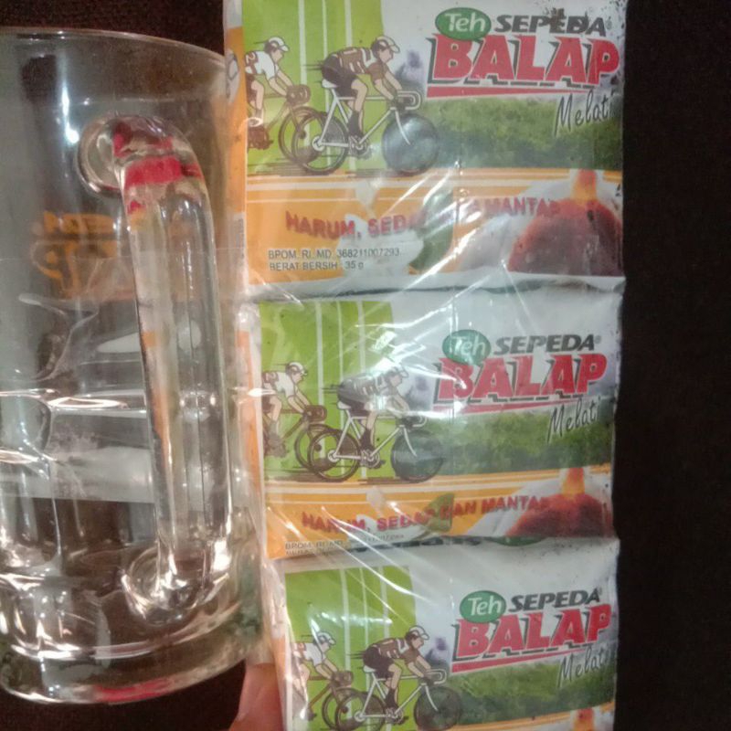 

Teh sepeda balap putih 10*35g + gelas