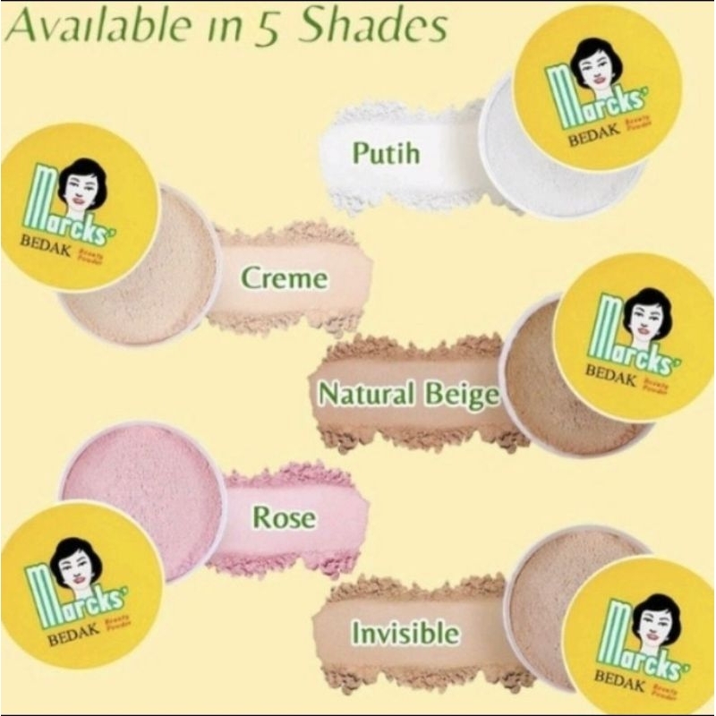 MARCKS BEDAK TABUR CREME / INVISIBLE / NATURAL BEIGE / PUTIH / ROSE