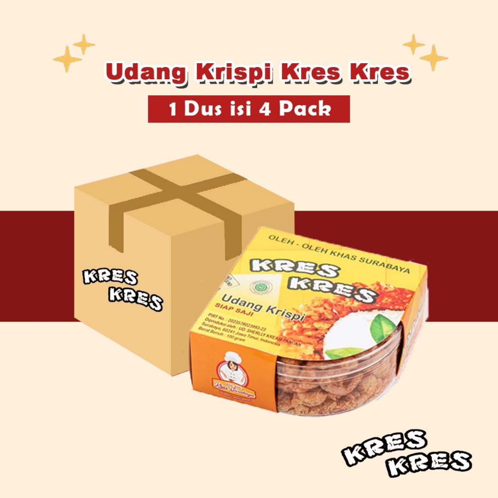 

[ 1 Box isi 4 Pack ] Udang Krispi Kres Kres Asli Surabaya