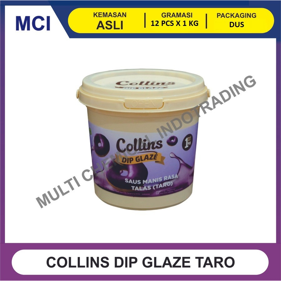 

COLLINS DIP GLAZE 1 KG TOPPING TARO UBI UNGU - 1 DUS 12 PCS