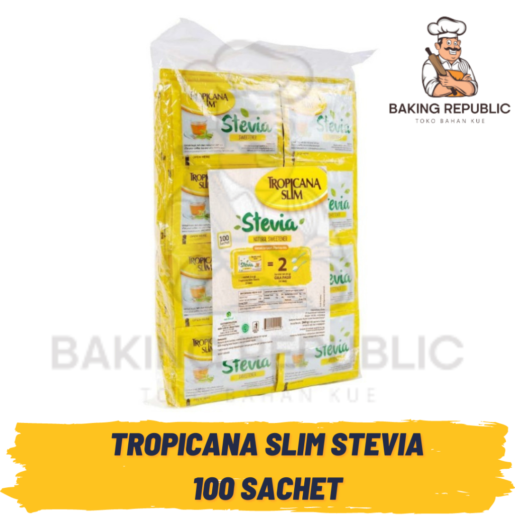 

TROPICANA SLIM STEVIA SWEETENER | 2.6 GRAM X 100 PCS | GULA TRIPICANA SLIM STEVIA