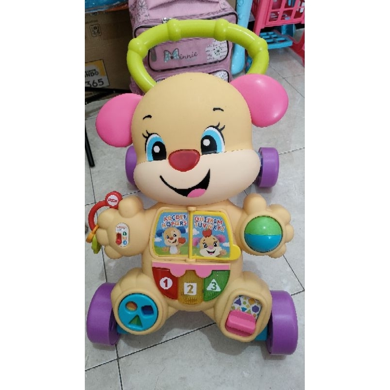 Preloved Fisher Price Push Walker Dog Pink