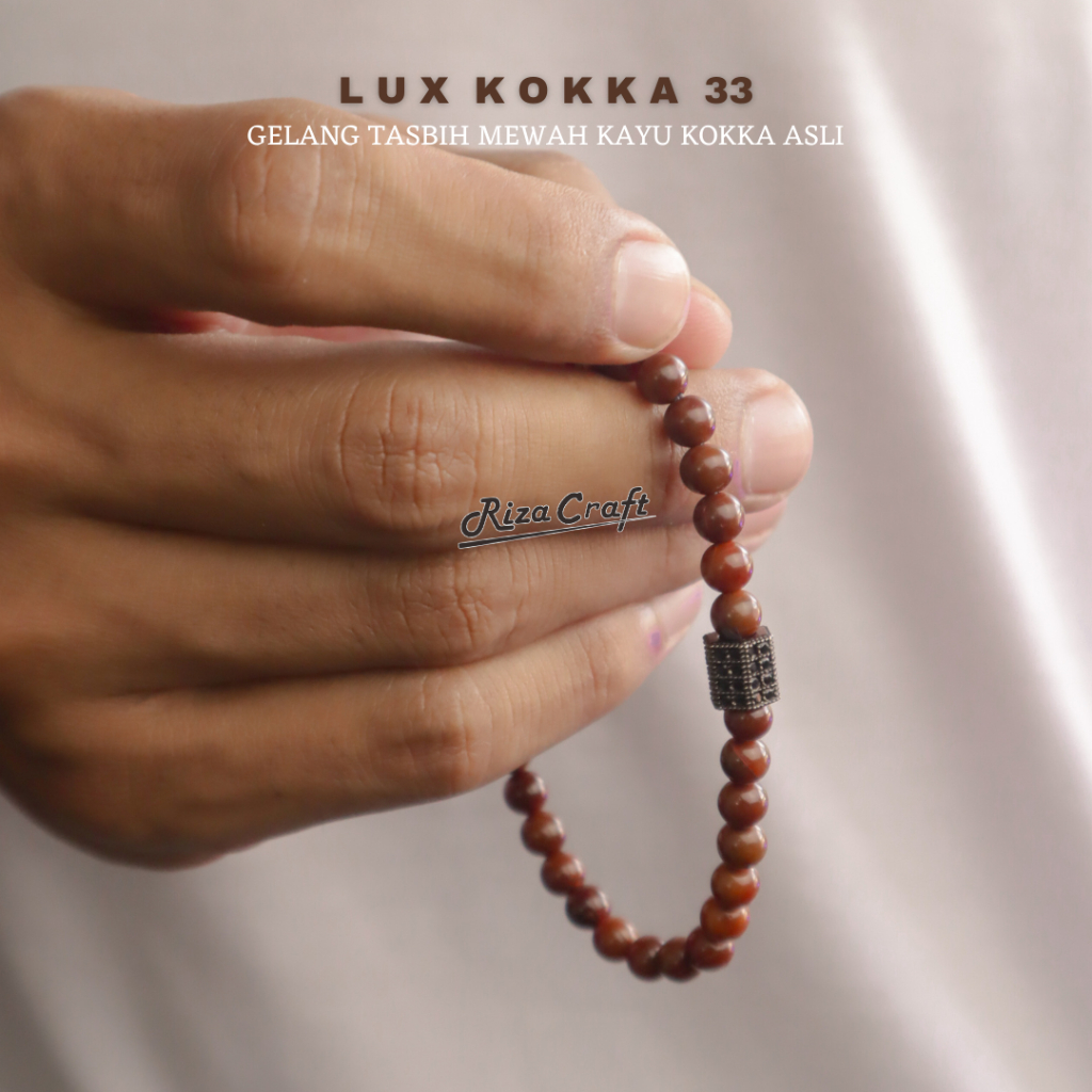 Sylviana723 Lux Kokka Gelang Tasbih Pria Wanita 33 Butir Kayu Kokka Kaukah Kaokah Asli Arab 100% By
