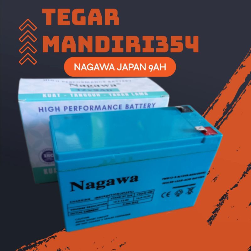 Aki nagawa 9ah aki cas nagawa japan 9ah/amper aki nagasaki 12v 9ah