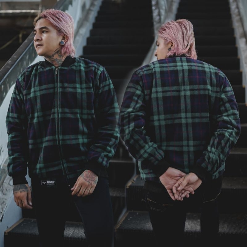 JAKET PLAID POLAR CASUAL / JAKET BOMBER FLANEL KOTAK KOTAK / JAKET PRIA KEREN