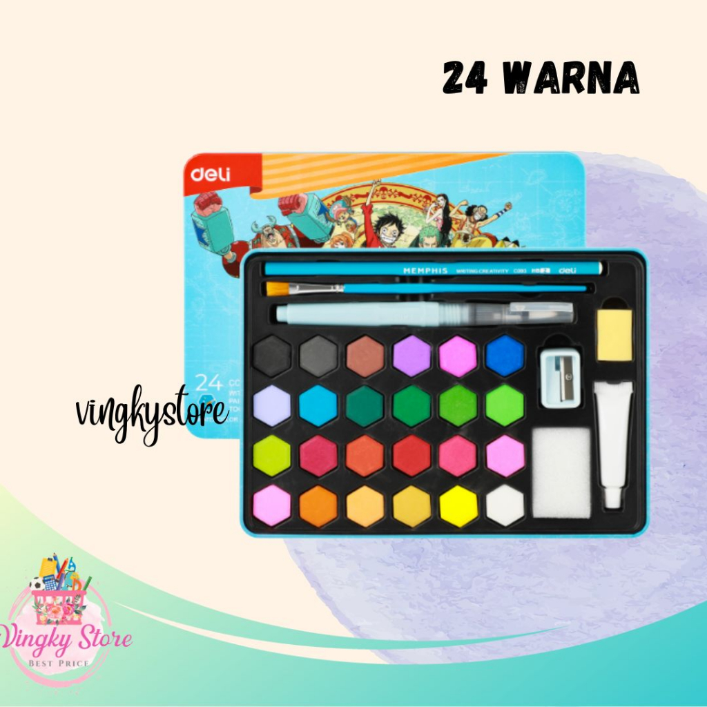 

Cat Air Padat / Watercolor Painting 24 Warna Edisi One Piece Deli C16-24