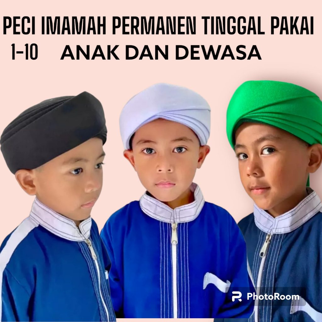 PECI IMAMAH PERMANEN 1,5M  SORBAN IMAMAH INSTAN  PECI IMAMAH ANAK PECI IMAMAH DEWASA SORBAN IMAMAH