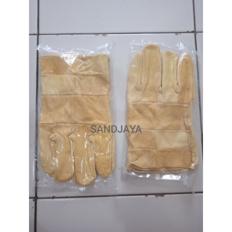 Sarung tangan kulit las Argon / Gloves Argon kuning las welding