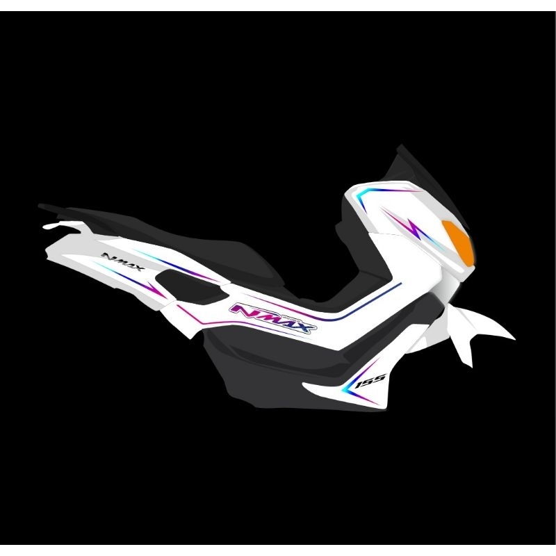 STRIPING TRANSPARAN NMAX OLD CUSTOM RAINBOW