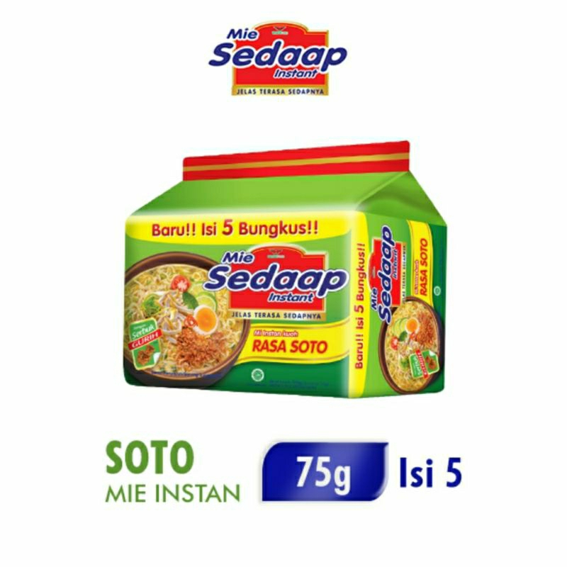 

Mie Sedaap Instan Rasa Soto (5pcs x 75gr)