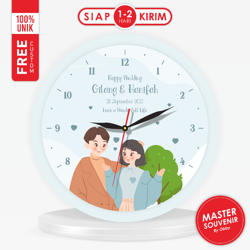 JAM MEJA CUSTOM | SOUVENIR PERNIKAHAN COUPLE