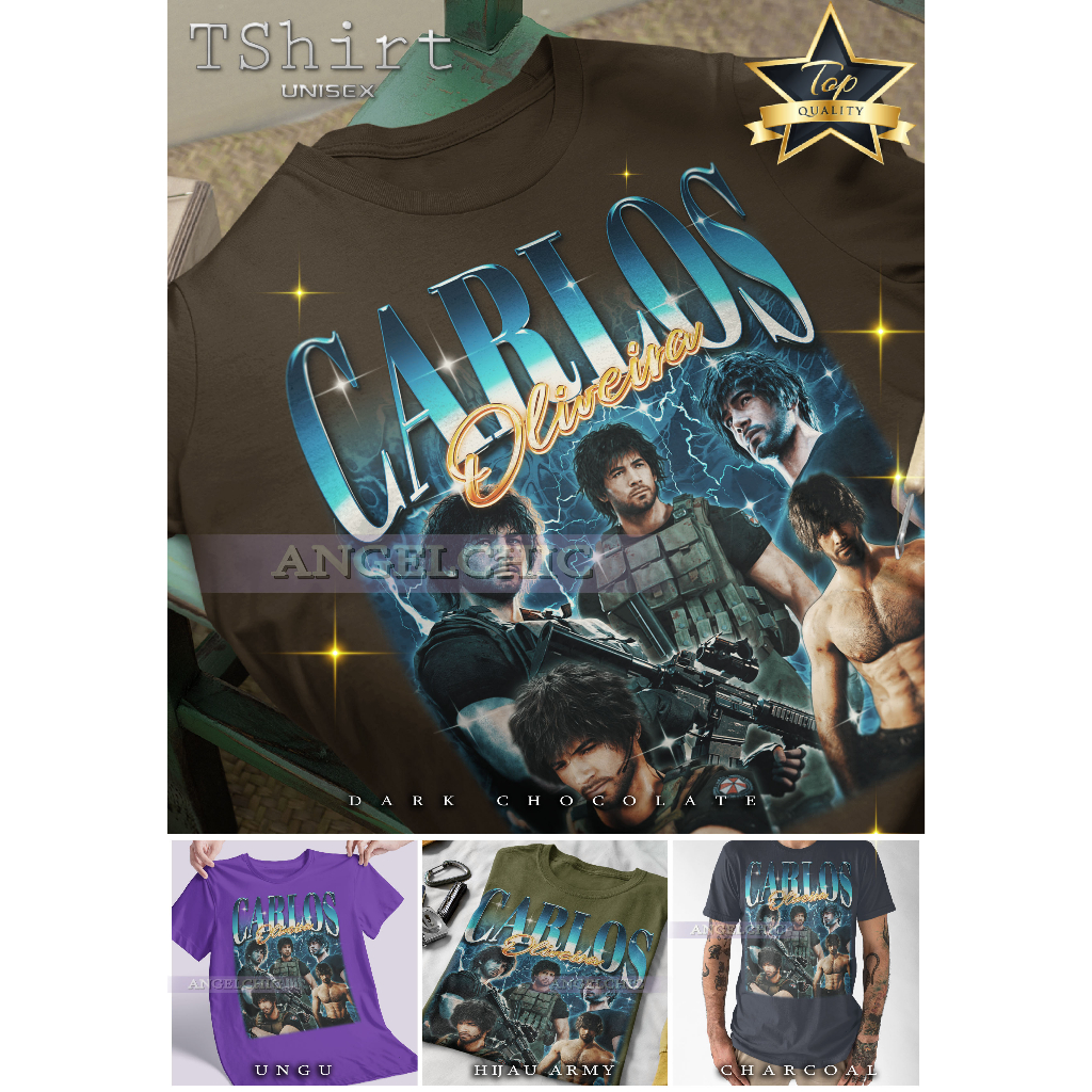 BAJU CARLOS OLIVEIRA RESIDENT EVIL Unisex Bootleg Tee Kaos Premium Vintage Retro